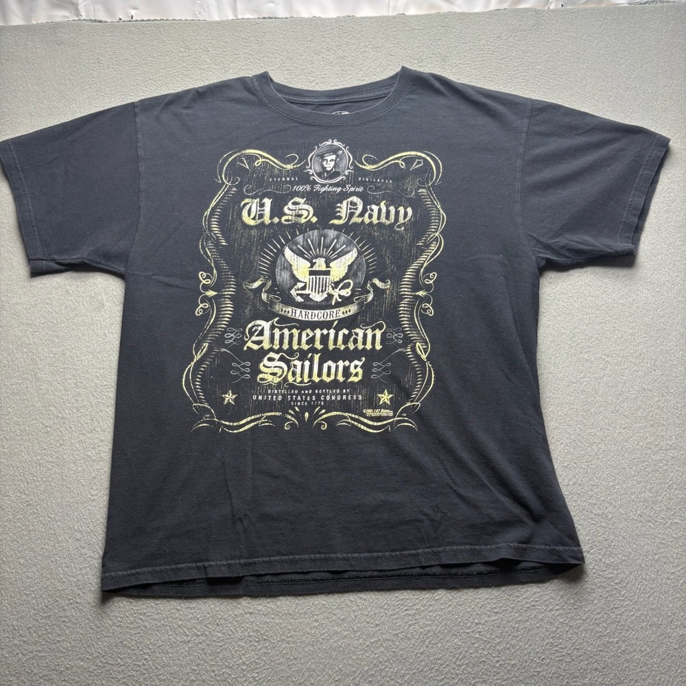 7.62 Design Men T-Shirt Cotton XL US Navy American Sailors Military Black Tee